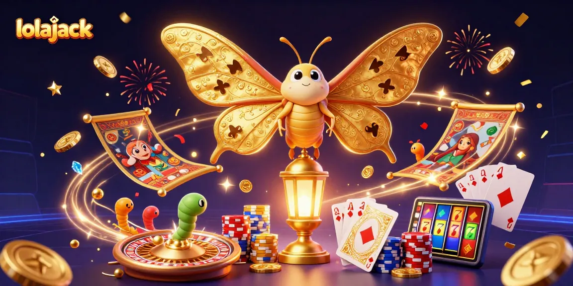 Experience the thrill of lolajack casino games with golden wings, vibrant colors, and dynamic energy.