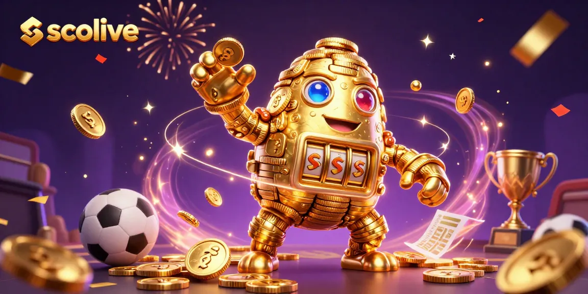 Socolive offers thrilling sports betting experiences with dynamic golem and vibrant elements in a lively illustration.