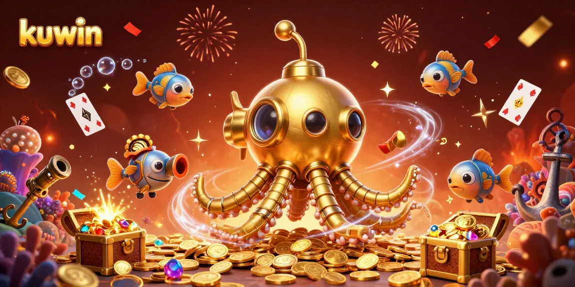 kuwin players engage with vibrant underwater treasures in a packed casino scene.