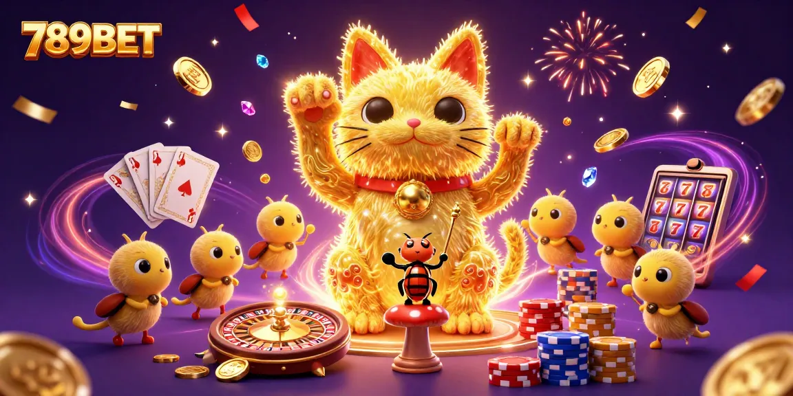 Experience the excitement of 789BET with vibrant casino elements and dynamic characters!
